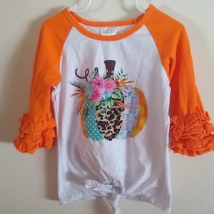 Festive Pumpkin Tie Top